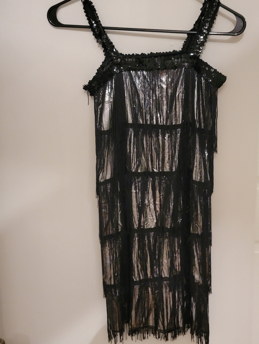 Black Sequin Fringe 20's Flapper Dress